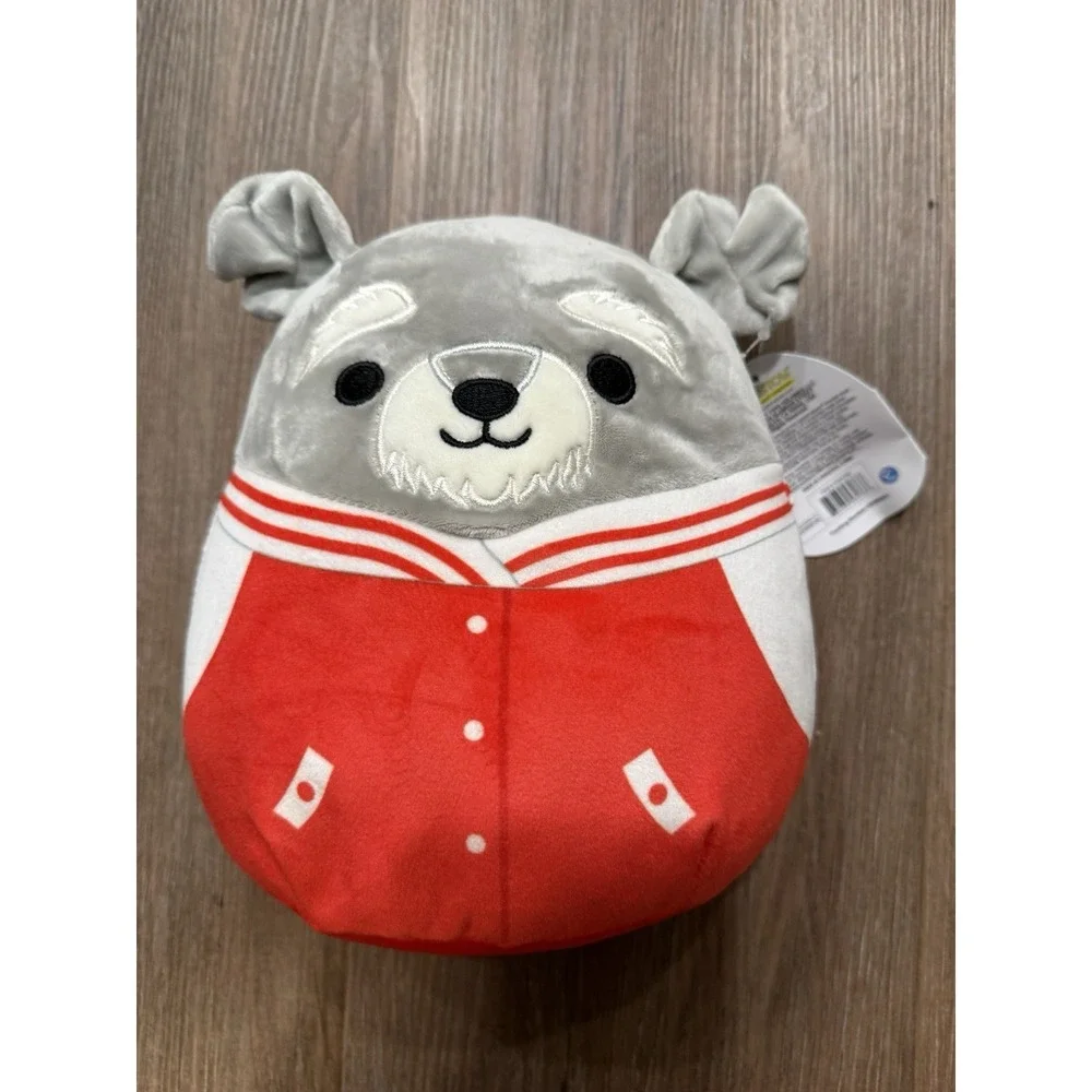 Squishmallow Shaun‎ the Schnauzer Red Varsity Jacket 8'' Plush